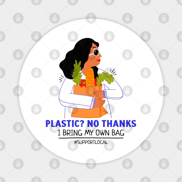 Plastic no thanks Magnet by arkitekta